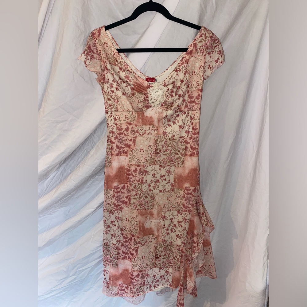 90s/Y2K Barbie Pink Floral Fairy Dress - Vintage Cottage-Core Princess